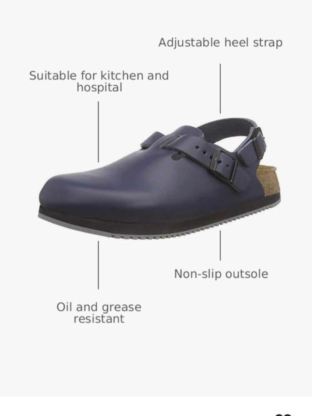 Birkenstock Unisex Navy Closed-Toe Clogs